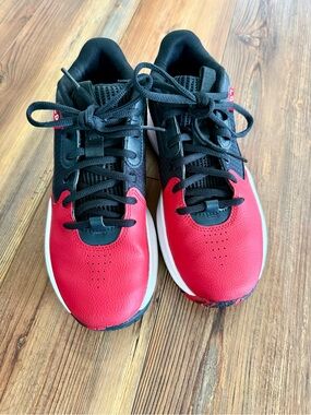 Under Armour Kids Red and Black Basketball Sneakers